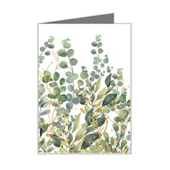 Gold And Green Eucalyptus Leaves Mini Greeting Card by Jack14