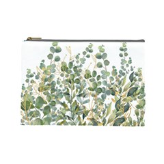 Gold And Green Eucalyptus Leaves Cosmetic Bag (large) by Jack14