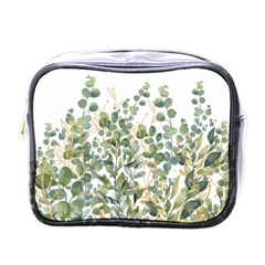 Gold And Green Eucalyptus Leaves Mini Toiletries Bag (one Side) by Jack14