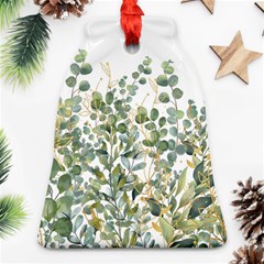 Gold And Green Eucalyptus Leaves Ornament (bell) by Jack14