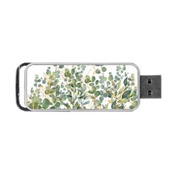 Gold And Green Eucalyptus Leaves Portable Usb Flash (one Side) by Jack14