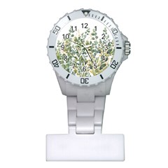 Gold And Green Eucalyptus Leaves Plastic Nurses Watch by Jack14