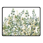 Gold And Green Eucalyptus Leaves Two Sides Fleece Blanket (Small) 45 x34  Blanket Front