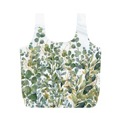 Gold And Green Eucalyptus Leaves Full Print Recycle Bag (m) by Jack14