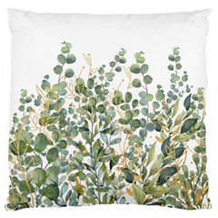 Gold And Green Eucalyptus Leaves Large Premium Plush Fleece Cushion Case (one Side) by Jack14