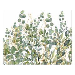 Gold And Green Eucalyptus Leaves Two Sides Premium Plush Fleece Blanket (large) by Jack14