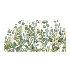 Gold And Green Eucalyptus Leaves Satin Wrap 35  X 70  by Jack14