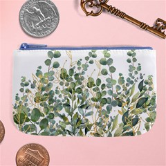 Gold And Green Eucalyptus Leaves Large Coin Purse by Jack14