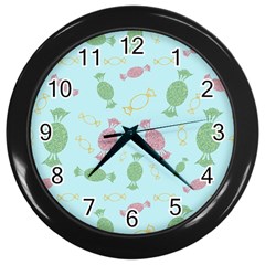 Toffees Candy Sweet Dessert Wall Clock (black) by Jancukart