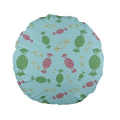 Toffees Candy Sweet Dessert Standard 15  Premium Round Cushions by Jancukart