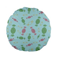 Toffees Candy Sweet Dessert Standard 15  Premium Flano Round Cushions by Jancukart