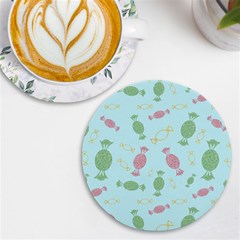 Toffees Candy Sweet Dessert Uv Print Round Tile Coaster by Jancukart