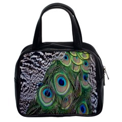 Peacock Bird Feather Colourful Classic Handbag (two Sides) by Jancukart