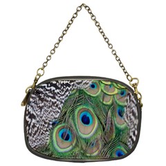 Peacock Bird Feather Colourful Chain Purse (two Sides) by Jancukart