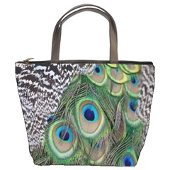 Peacock Bird Feather Colourful Bucket Bag