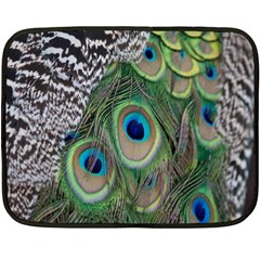 Peacock Bird Feather Colourful Two Sides Fleece Blanket (mini)