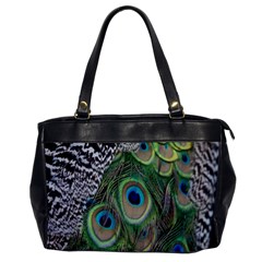 Peacock Bird Feather Colourful Oversize Office Handbag by Jancukart