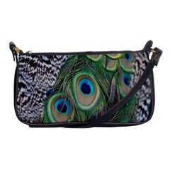 Peacock Bird Feather Colourful Shoulder Clutch Bag