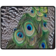 Peacock Bird Feather Colourful Fleece Blanket (medium)