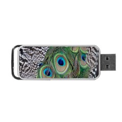 Peacock Bird Feather Colourful Portable Usb Flash (one Side) by Jancukart