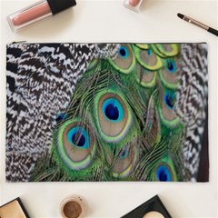 Peacock Bird Feather Colourful Cosmetic Bag (xxl)