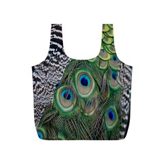 Peacock Bird Feather Colourful Full Print Recycle Bag (s) by Jancukart