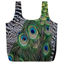 Peacock Bird Feather Colourful Full Print Recycle Bag (xl) by Jancukart