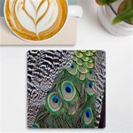 Peacock Bird Feather Colourful UV Print Square Tile Coaster  Front