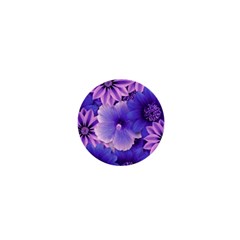 Pattern Floral Flora Flower Flowers Blue Violet Patterns 1  Mini Magnets