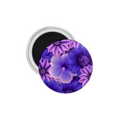 Pattern Floral Flora Flower Flowers Blue Violet Patterns 1 75  Magnets