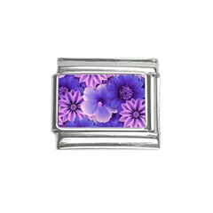 Pattern Floral Flora Flower Flowers Blue Violet Patterns Italian Charm (9mm) by Jancukart