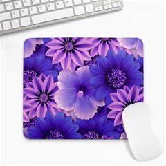 Pattern Floral Flora Flower Flowers Blue Violet Patterns Large Mousepad