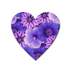 Pattern Floral Flora Flower Flowers Blue Violet Patterns Heart Magnet