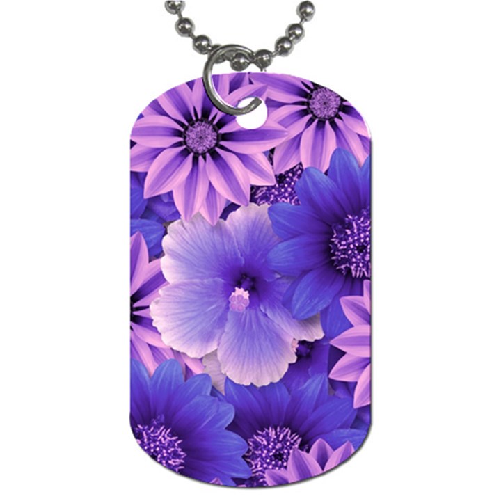 Pattern Floral Flora Flower Flowers Blue Violet Patterns Dog Tag (One Side)