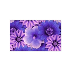 Pattern Floral Flora Flower Flowers Blue Violet Patterns Sticker Rectangular (10 Pack)