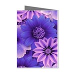 Pattern Floral Flora Flower Flowers Blue Violet Patterns Mini Greeting Cards (Pkg of 8) Left