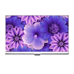 Pattern Floral Flora Flower Flowers Blue Violet Patterns Business Card Holder