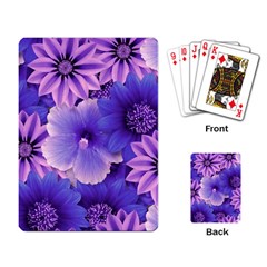 Pattern Floral Flora Flower Flowers Blue Violet Patterns Playing Cards Single Design (rectangle) by Jancukart