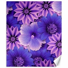 Pattern Floral Flora Flower Flowers Blue Violet Patterns Canvas 8  X 10 