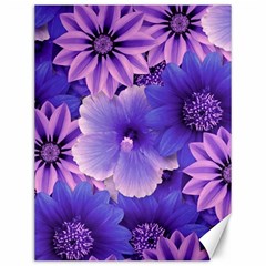 Pattern Floral Flora Flower Flowers Blue Violet Patterns Canvas 12  X 16 