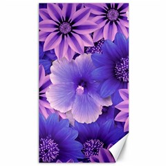 Pattern Floral Flora Flower Flowers Blue Violet Patterns Canvas 40  X 72 