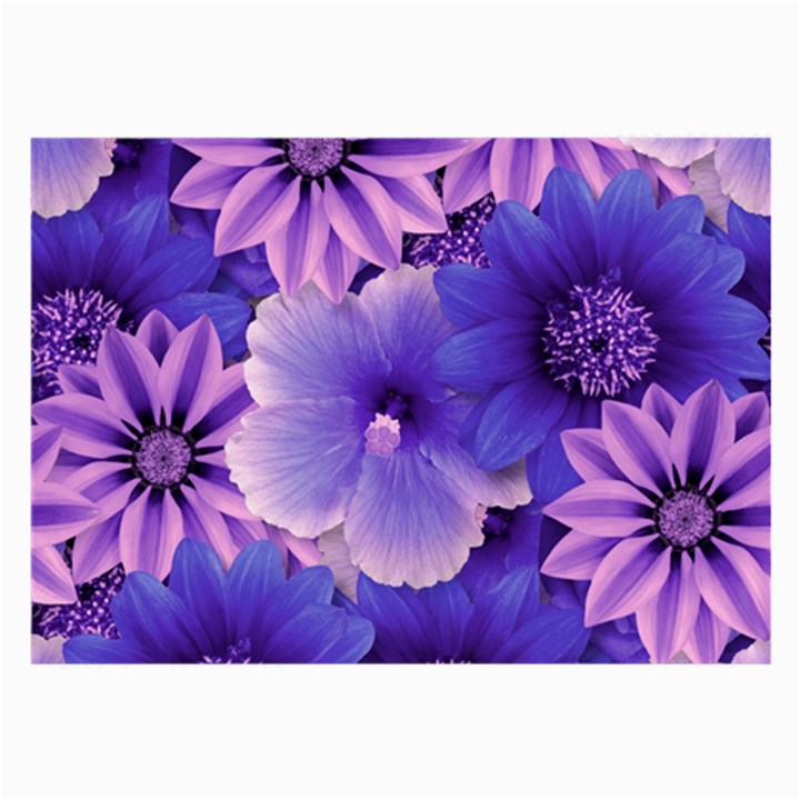 Pattern Floral Flora Flower Flowers Blue Violet Patterns Large Glasses Cloth