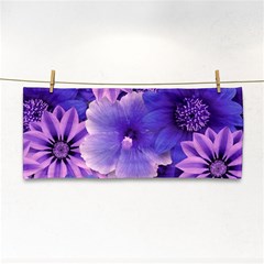 Pattern Floral Flora Flower Flowers Blue Violet Patterns Hand Towel