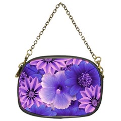 Pattern Floral Flora Flower Flowers Blue Violet Patterns Chain Purse (one Side)