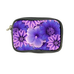 Pattern Floral Flora Flower Flowers Blue Violet Patterns Coin Purse