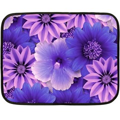 Pattern Floral Flora Flower Flowers Blue Violet Patterns Two Sides Fleece Blanket (mini)