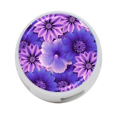 Pattern Floral Flora Flower Flowers Blue Violet Patterns 4-port Usb Hub (two Sides)