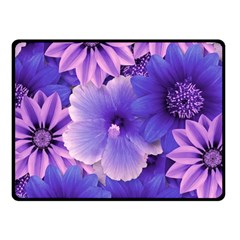 Pattern Floral Flora Flower Flowers Blue Violet Patterns Fleece Blanket (small)