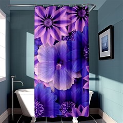 Pattern Floral Flora Flower Flowers Blue Violet Patterns Shower Curtain 36  X 72  (stall) 