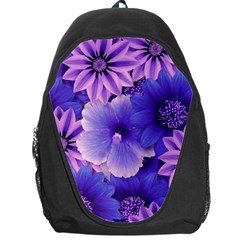 Pattern Floral Flora Flower Flowers Blue Violet Patterns Backpack Bag